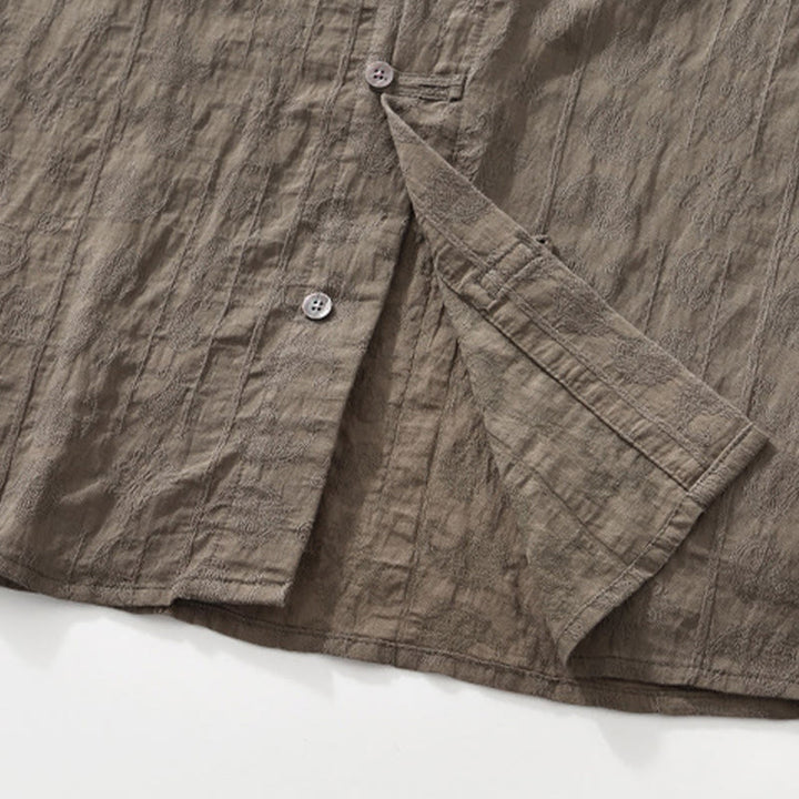 Buddha Stones Commute Plain Buttons Men's Short Sleeve Shirt With Pockets - image 22