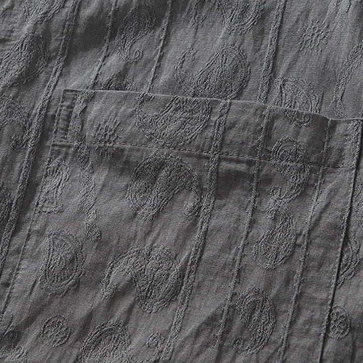 Buddha Stones Commute Plain Buttons Men's Short Sleeve Shirt With Pockets - image 9