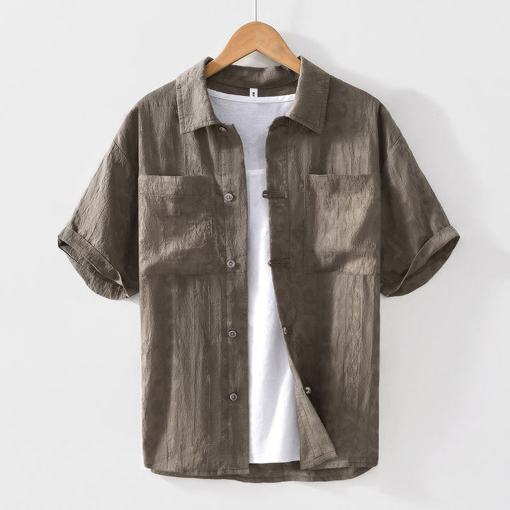 Buddha Stones Commute Plain Buttons Men's Short Sleeve Shirt With Pockets - Olive - US/UK/AU42，EU52 (3XL) - image 17
