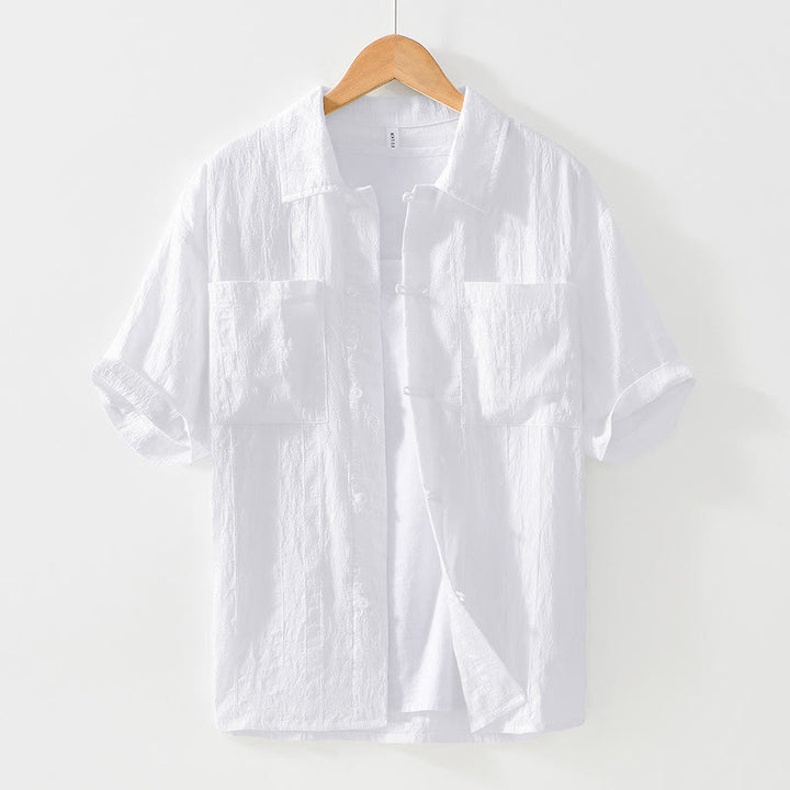 Buddha Stones Commute Plain Buttons Men's Short Sleeve Shirt With Pockets - White - US/UK/AU42，EU52 (3XL) - image 11