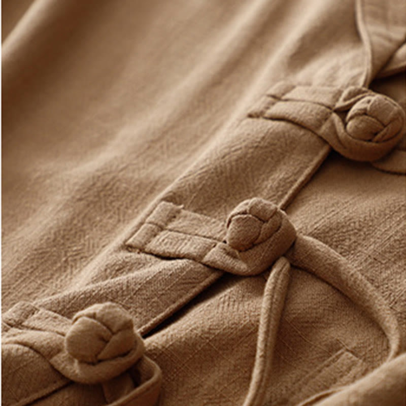 Buddha Stones Women's Cotton Linen Frog-Button Long Sleeve Jacket With Pockets - image 2