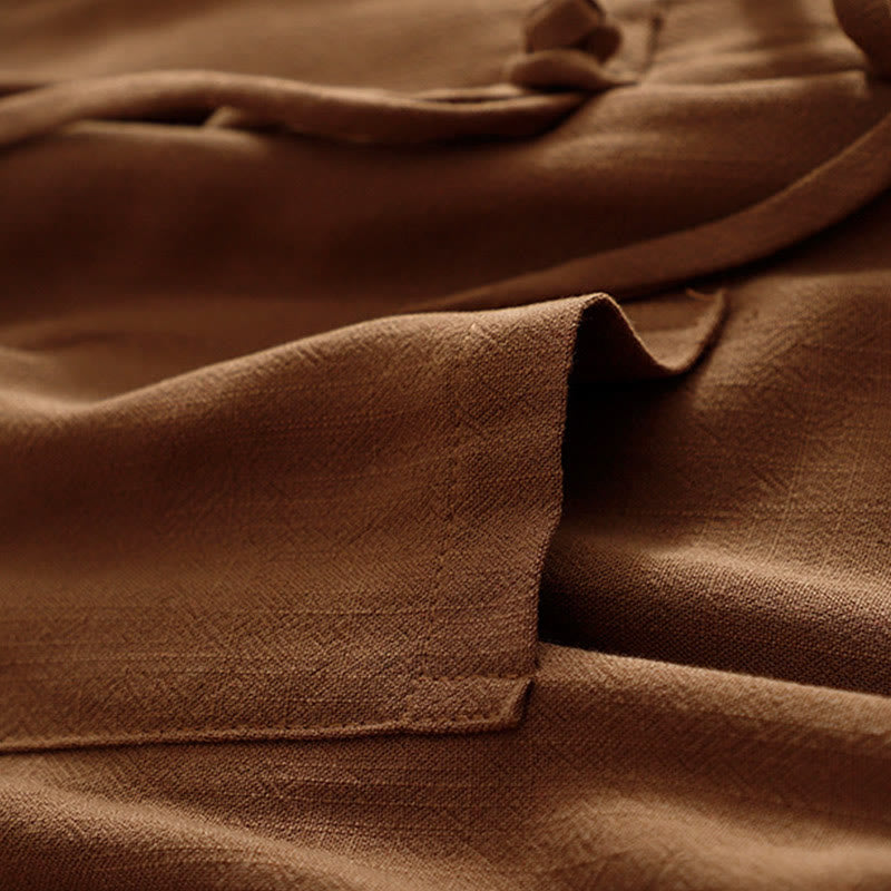 Buddha Stones Women's Cotton Linen Frog-Button Long Sleeve Jacket With Pockets - image 29