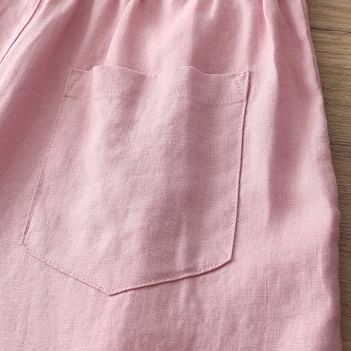 Buddha Stones Casual Retro Plain Women's Cotton Wide Leg Pants With Pockets Zipper - image 27