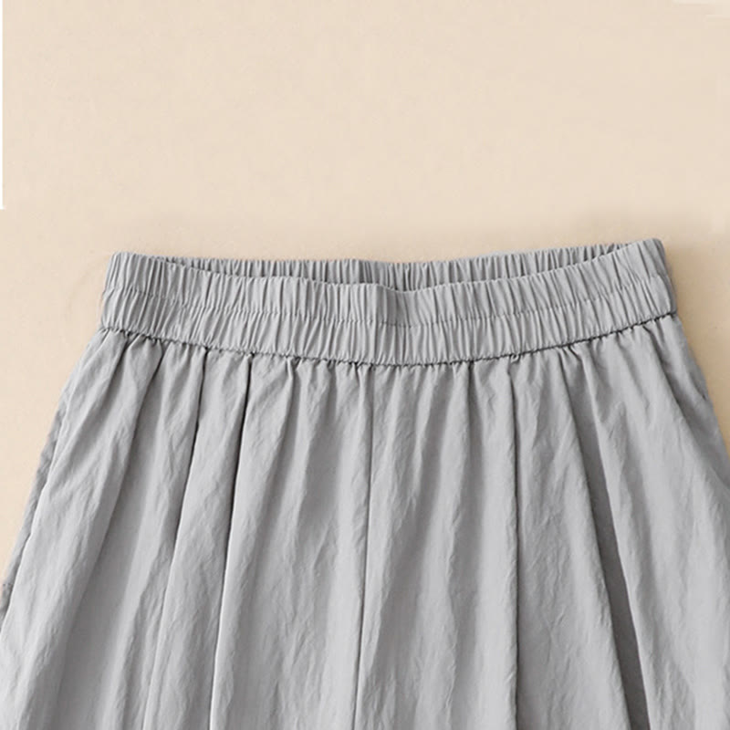 Buddha Stones Casual Hem Hollow Design Women's Cotton 7-8 Length Wide Leg Pants With Pockets - image 13