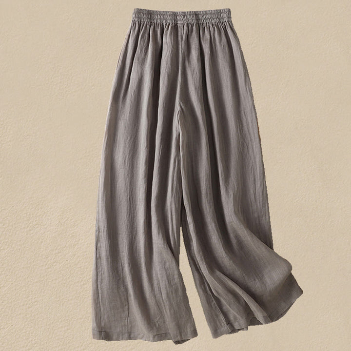 Buddha Stones Commute Embroidery Drawstring Women's Cotton Wide Leg Pants With Pockets - image 43