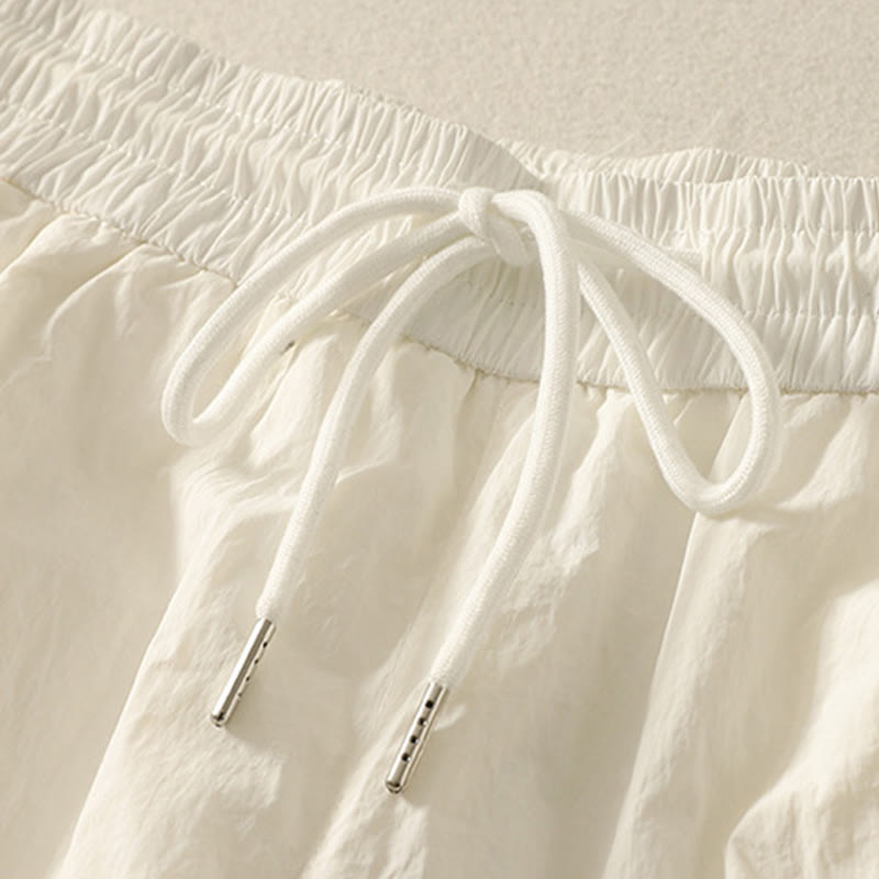 Buddha Stones Summer Vintage Plain Drawstring Cuffed Women's Pants With Pockets - image 7