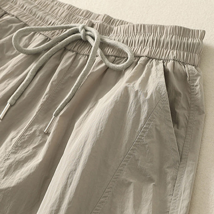 Buddha Stones Summer Vintage Plain Drawstring Cuffed Women's Pants With Pockets - image 2