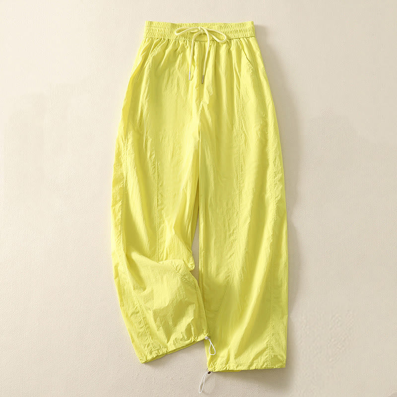 Buddha Stones Summer Vintage Plain Drawstring Cuffed Women's Pants With Pockets - GreenYellow - US8-10，UK/AU12-14，EU40-42 (2XL) - image 26