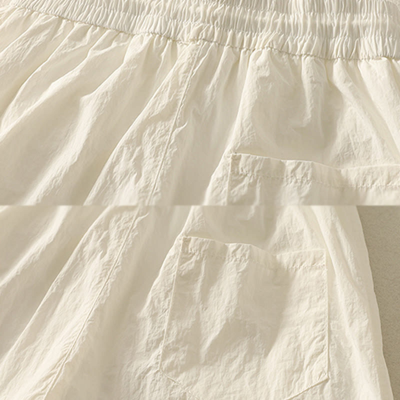 Buddha Stones Summer Vintage Plain Drawstring Cuffed Women's Pants With Pockets - image 14