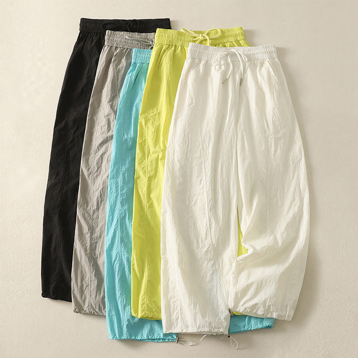 Buddha Stones Summer Vintage Plain Drawstring Cuffed Women's Pants With Pockets - image 33