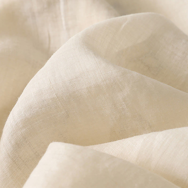 Buddha Stones Symmetrical Embroidery Cotton Linen Women's Half Sleeves Shirt - image 20