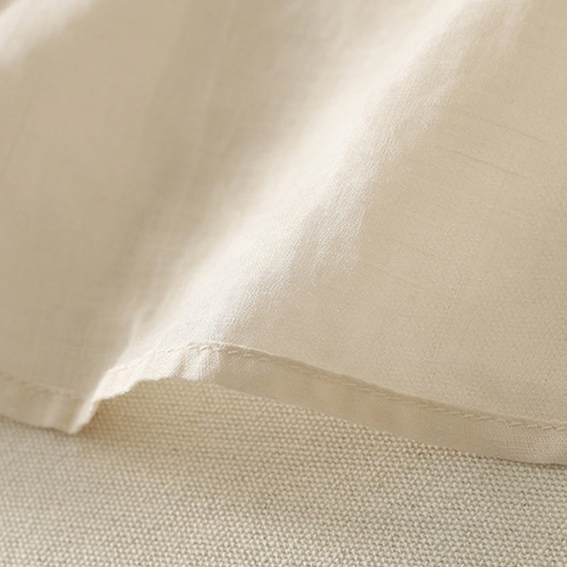 Buddha Stones Symmetrical Embroidery Cotton Linen Women's Half Sleeves Shirt - image 21