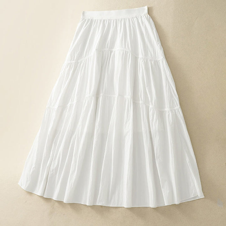 Buddha Stones Simple Lines Elastic Waist Women's Skirt With Pockets - image 1