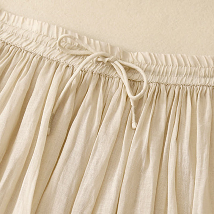 Buddha Stones Summer Solid Color Elastic Waist Drawstring Women's Skirt - image 22
