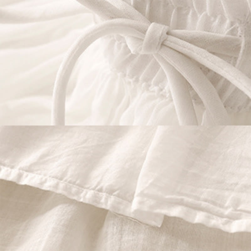 Buddha Stones Summer Solid Color Elastic Waist Drawstring Women's Skirt - image 3