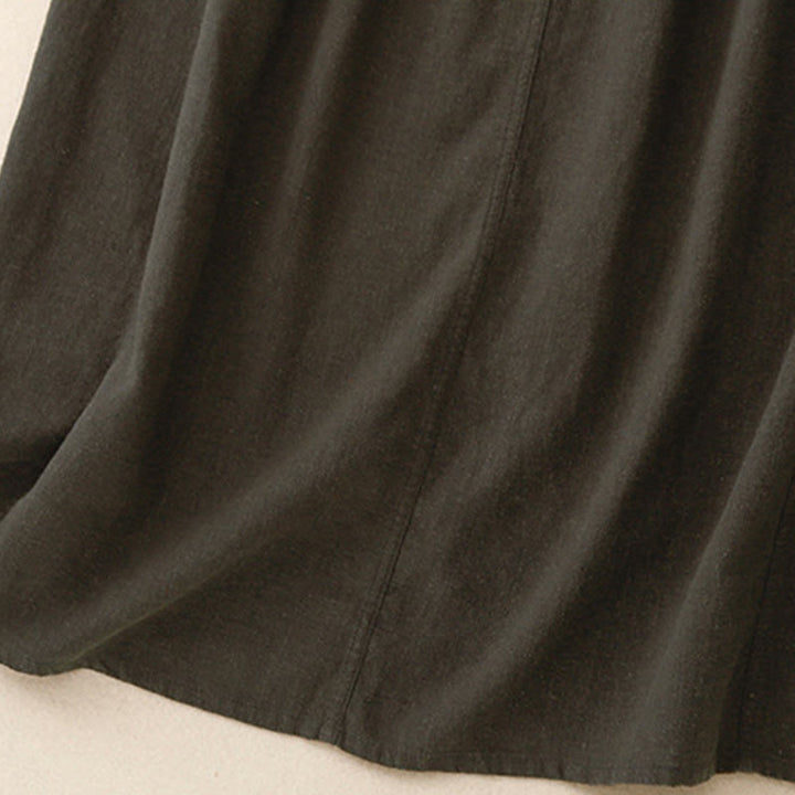 Buddha Stones Drawstring A-line Elastic Waist Cotton Women's Skirt - image 17