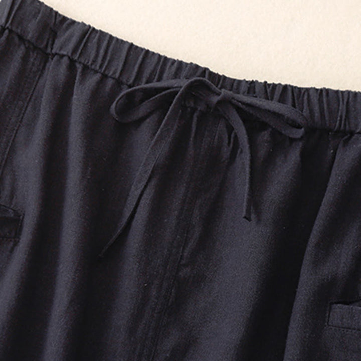 Buddha Stones Drawstring A-line Elastic Waist Cotton Women's Skirt - image 2