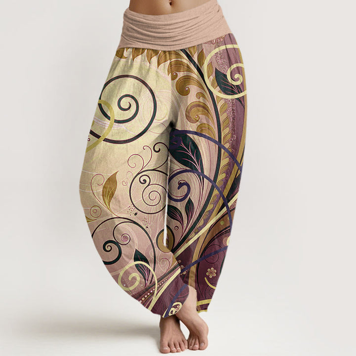 Buddha Stones Cotton Casual Vining Floral Pattern Women's Harem Pants - BurlyWood - US22，UK/AU26，EU54 (6XL) - image 7