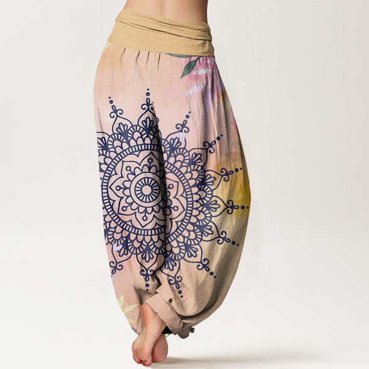 Buddha Stones Cotton Casual Mandala Pattern Women's Harem Pants - image 1