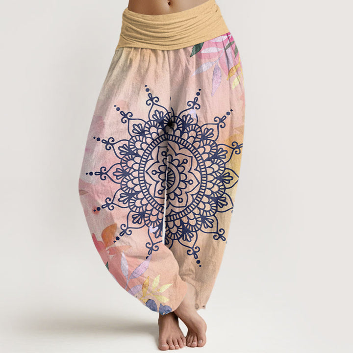 Buddha Stones Cotton Casual Mandala Pattern Women's Harem Pants - PeachPuff - US22，UK/AU26，EU54 (6XL) - image 0