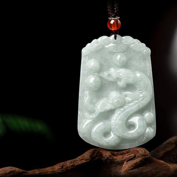 Buddha Stones Natural Jade 12 Chinese Zodiac Abundance Amulet Pendant Necklace - Snake - image 19