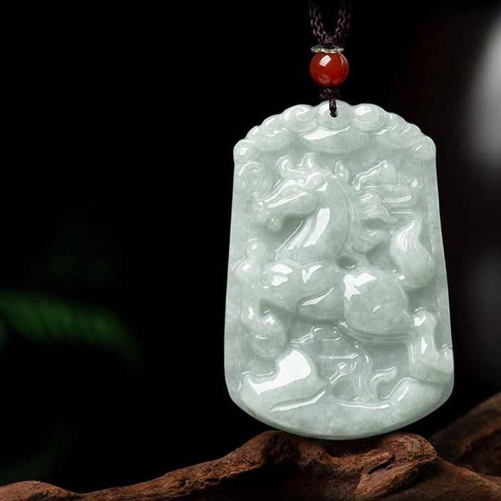 Buddha Stones Natural Jade 12 Chinese Zodiac Abundance Amulet Pendant Necklace - image 8