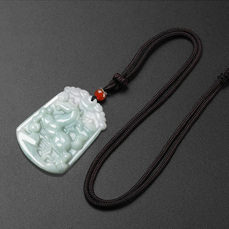 Buddha Stones Natural Jade 12 Chinese Zodiac Abundance Amulet Pendant Necklace - image 20