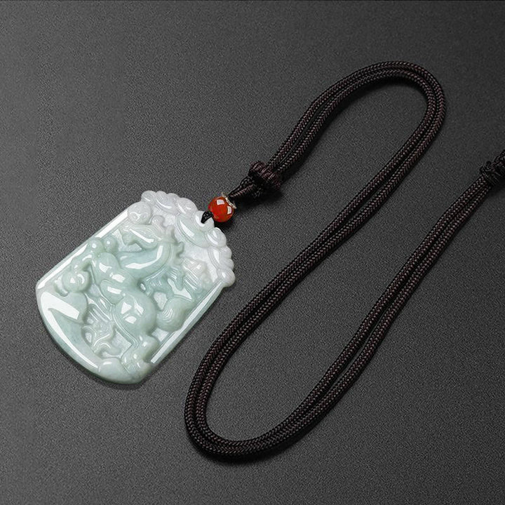 Buddha Stones Natural Jade 12 Chinese Zodiac Abundance Amulet Pendant Necklace - image 20
