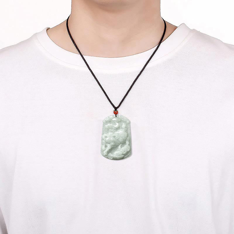 Buddha Stones Natural Jade 12 Chinese Zodiac Abundance Amulet Pendant Necklace - image 14