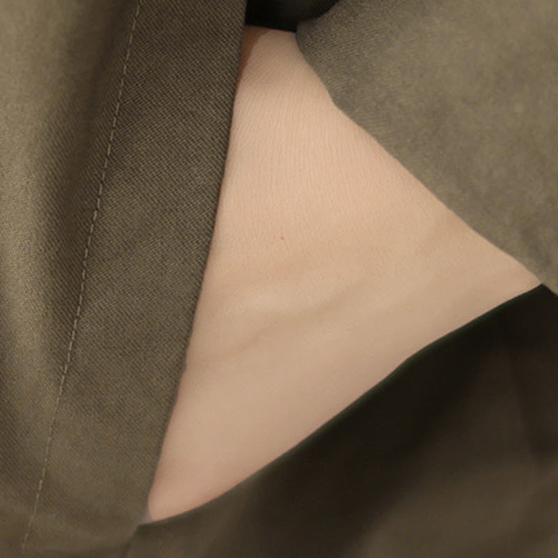 Buddha Stones Spring Plain Asymmetry Design Long Sleeve Women's Cotton Linen Jacket With Pockets - image 17