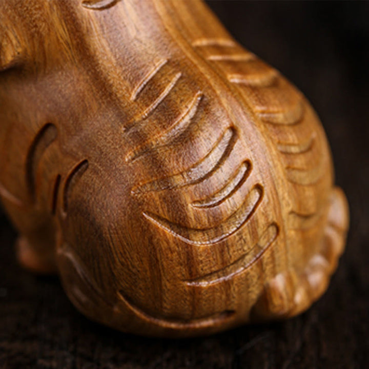 Buddha Stones Green Sandalwood Cute Tiger Animals Positive Decoration - image 11