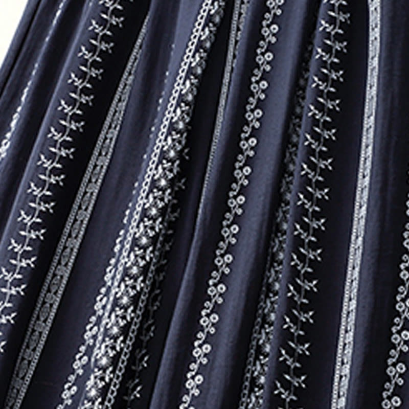 Buddha Stones Casual Vertical Printing Cotton Linen Women's Wide Leg Pants With Pockets - image 4