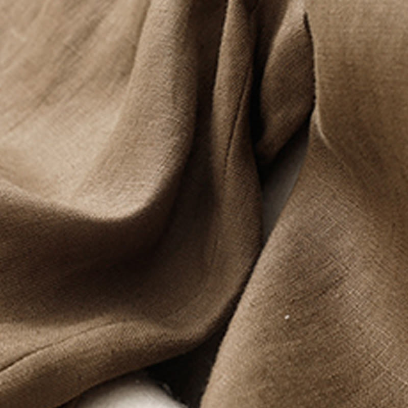 Buddha Stones Summer Plain Women's Cotton Linen Harem Pants With Pockets - image 4