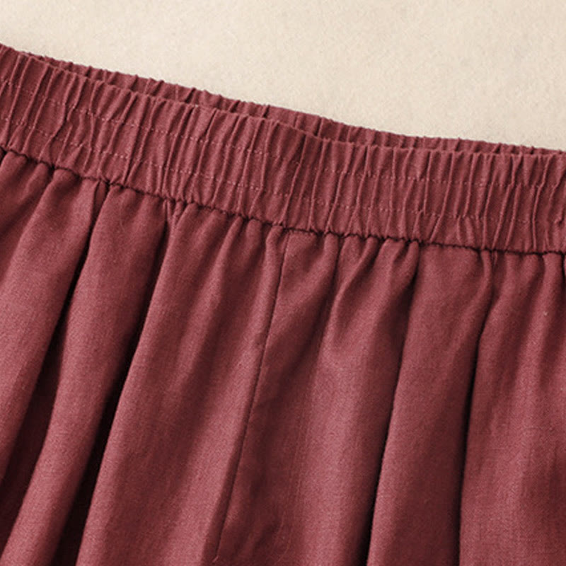 Buddha Stones Summer Plain Women's Cotton Linen Harem Pants With Pockets - image 8