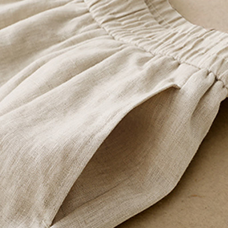 Buddha Stones Summer Plain Women's Cotton Linen Harem Pants With Pockets - image 14