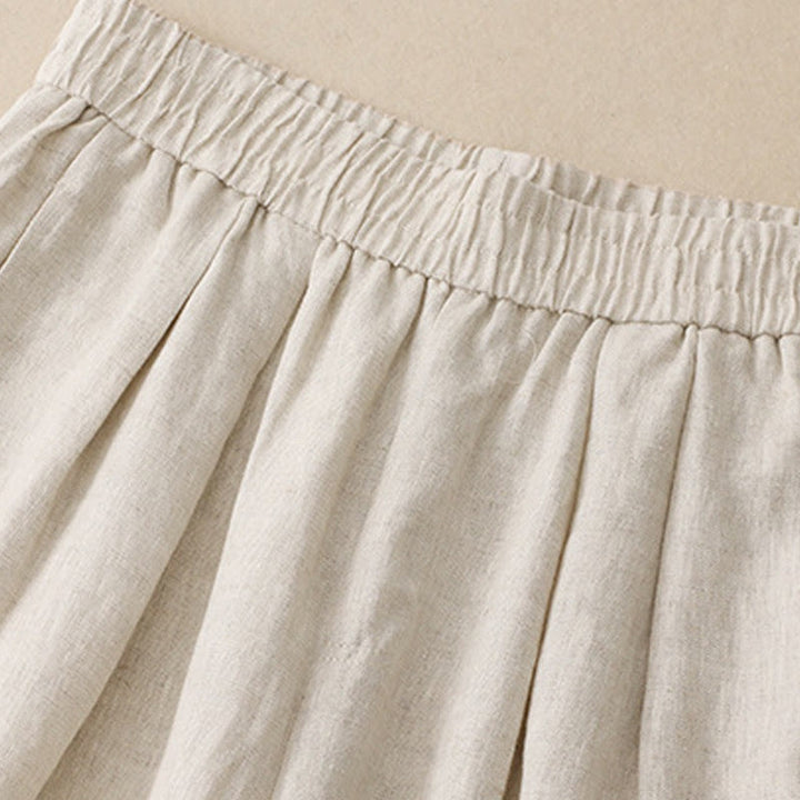 Buddha Stones Summer Plain Women's Cotton Linen Harem Pants With Pockets - image 17