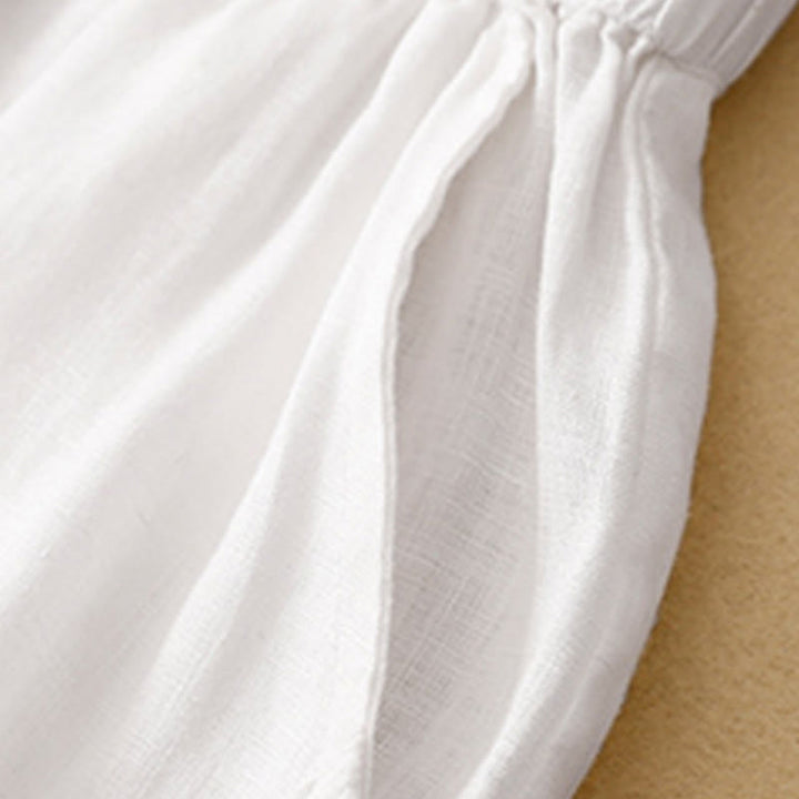 Buddha Stones Casual Plain Cropped Pants Women's Linen Harem Pants With Pockets - image 7