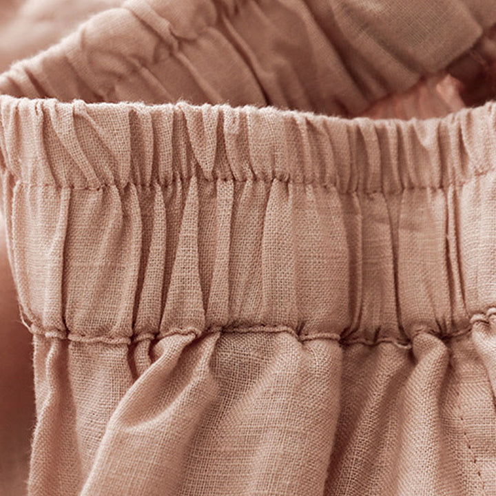 Buddha Stones Casual Plain Cropped Pants Women's Cotton Linen Harem Pants With Pockets - image 28