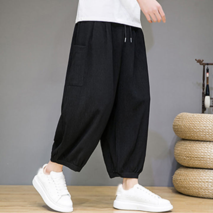 Buddha Stones Casual 7-8 Length Cropped Men's Harem Pants With Side Pockets - image 10