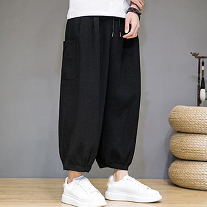 Buddha Stones Casual 7-8 Length Cropped Men's Harem Pants With Side Pockets - image 12