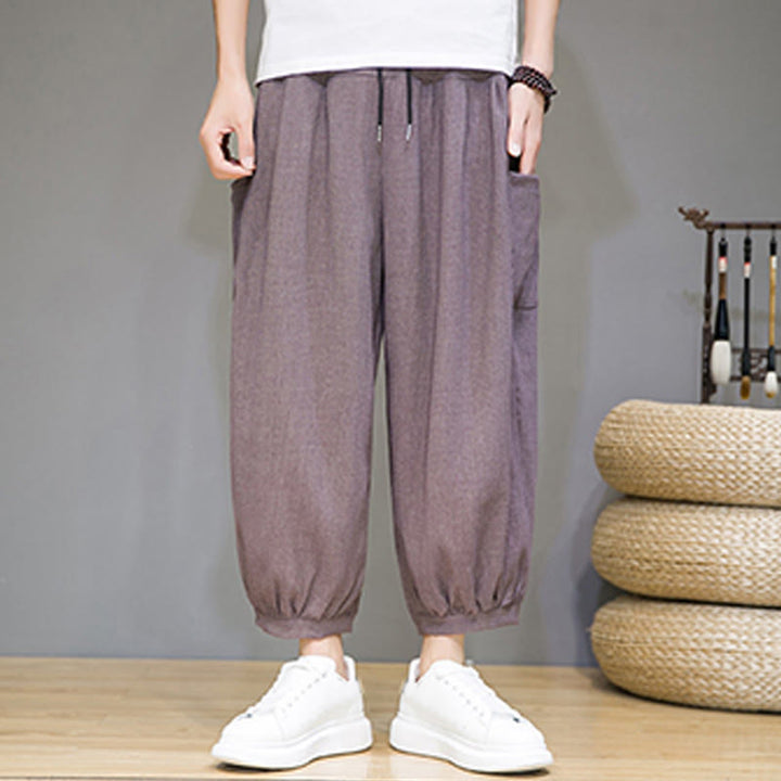 Buddha Stones Casual 7-8 Length Cropped Men's Harem Pants With Side Pockets - image 31