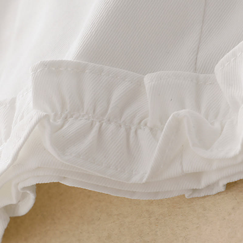 Buddha Stones Summer Button Ruffled Ankle-Length Women's Pants With Pockets - image 10