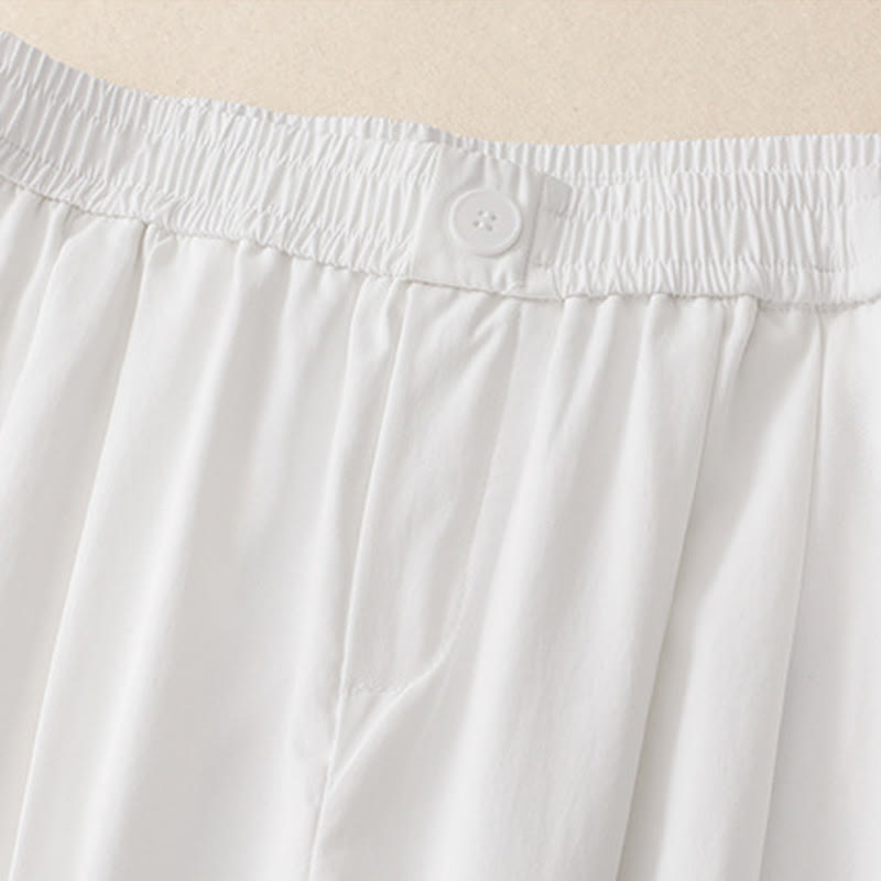 Buddha Stones Summer Button Ruffled Ankle-Length Women's Pants With Pockets - image 6