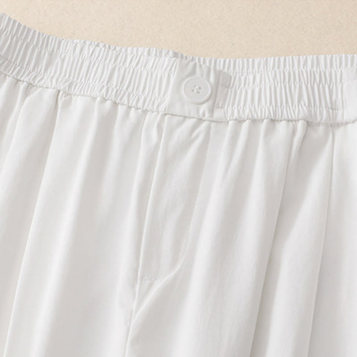 Buddha Stones Summer Button Ruffled Ankle-Length Women's Pants With Pockets - image 6