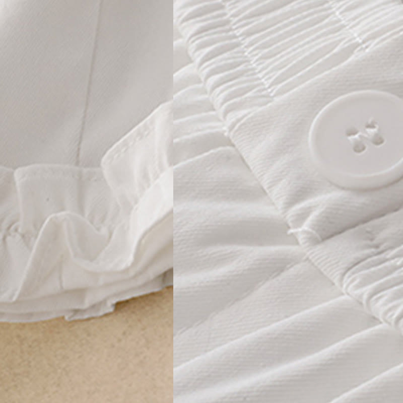 Buddha Stones Summer Button Ruffled Ankle-Length Women's Pants With Pockets - image 11