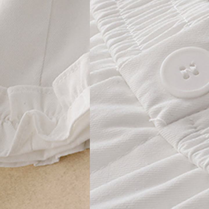 Buddha Stones Summer Button Ruffled Ankle-Length Women's Pants With Pockets - image 11