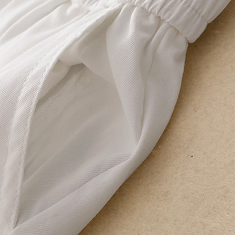 Buddha Stones Summer Button Ruffled Ankle-Length Women's Pants With Pockets - image 7