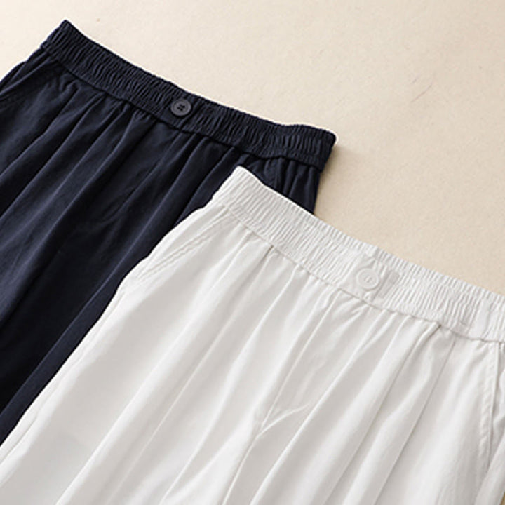 Buddha Stones Summer Button Ruffled Ankle-Length Women's Pants With Pockets - image 12