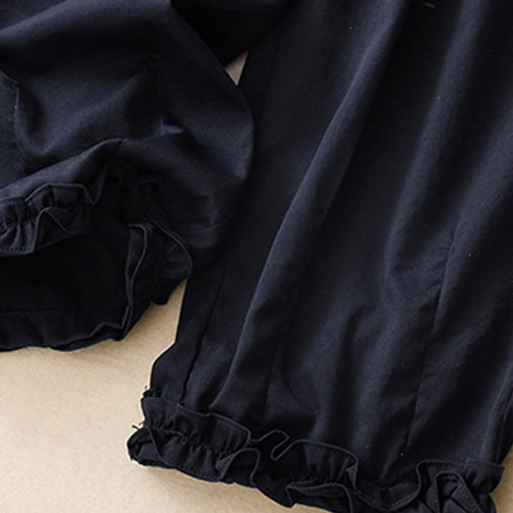 Buddha Stones Summer Button Ruffled Ankle-Length Women's Pants With Pockets - image 3