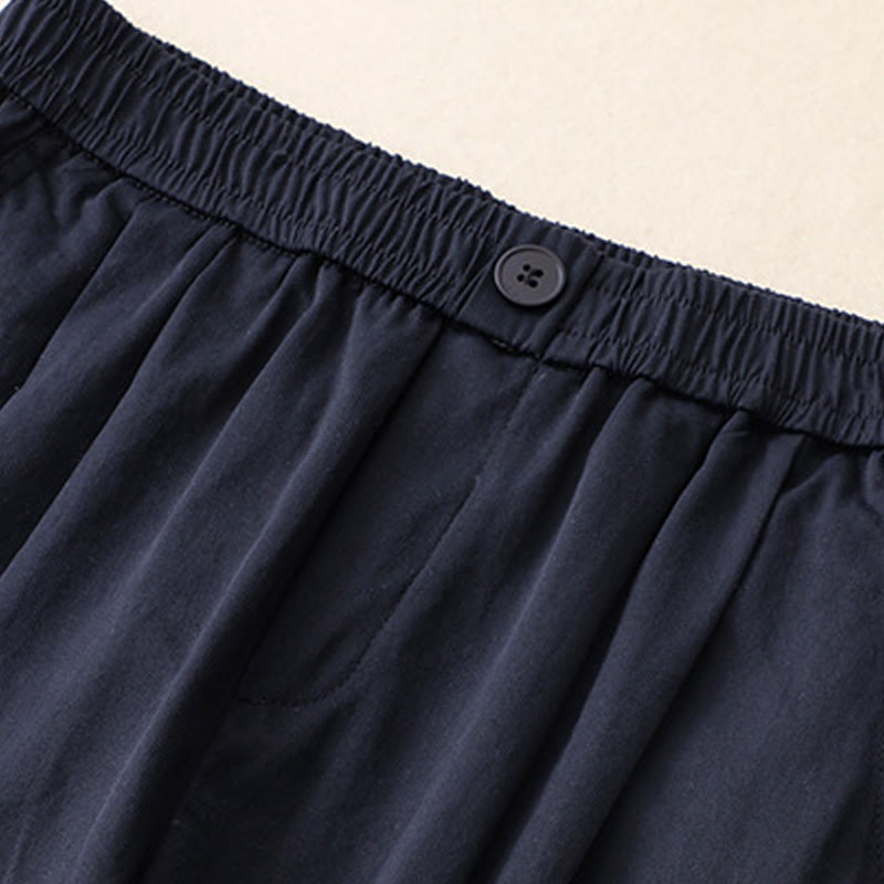 Buddha Stones Summer Button Ruffled Ankle-Length Women's Pants With Pockets - image 1